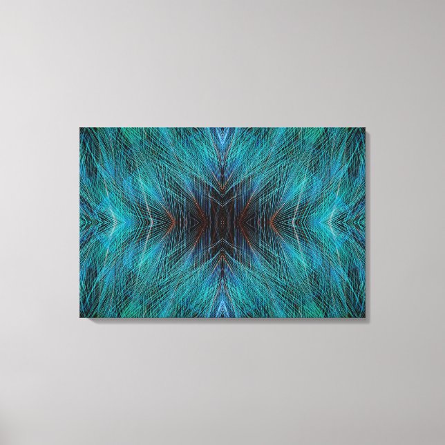 Bird Of Paradies Fractal Feather Design Canvas Print (Front)