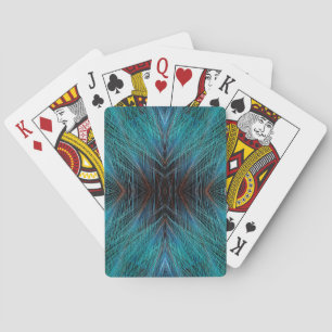 Bird Of Paradies Fractal Feather Design Playing Cards