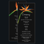 Bird of Paradise All In One Wedding Program Invitation<br><div class="desc">Tropical exotic bird of paradise watercolor flower on a black background makes a beautiful wedding program with an exotic flair. MATCHING items in our store.</div>