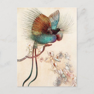 Bird of Paradise and Fairies Postcard