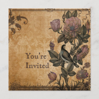 Bird of Paradise Antique Vintage Elegant Party Invitation