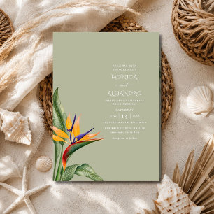 Bird of Paradise Beach Wedding Invitation