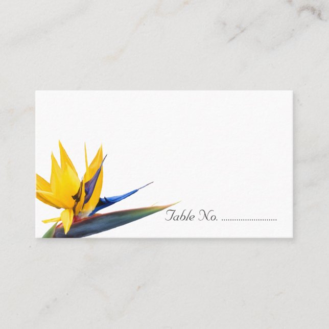 Bird of Paradise Blank Wedding Escort Cards (Front)
