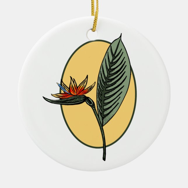 Bird of Paradise Ceramic Tree Decoration (Front)