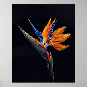 Bird of Paradise — Exotic Botanical Impasto  Poster