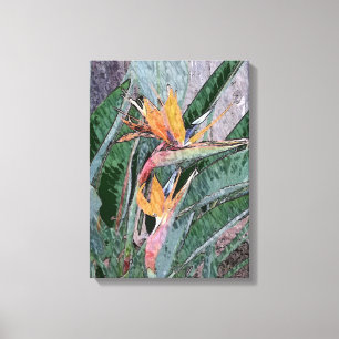Bird of Paradise Floral Art Canvas Print