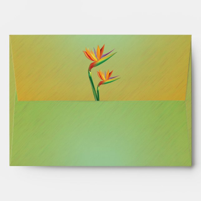 Bird of Paradise Floral Invitation Envelope (Back (Top Flap))