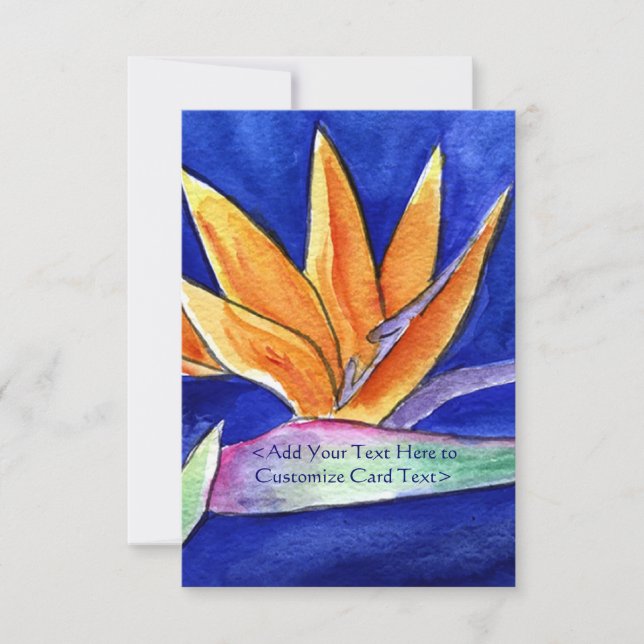Bird of Paradise Flower Art Invite Cards (Front)