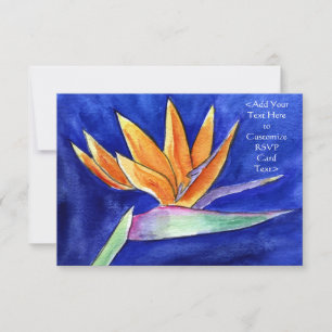 Bird of Paradise Flower Art RSVP Invitation Cards