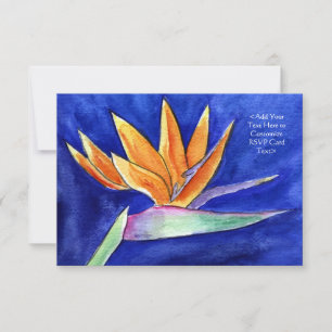 Bird of Paradise Flower Art RSVP Invitation Cards