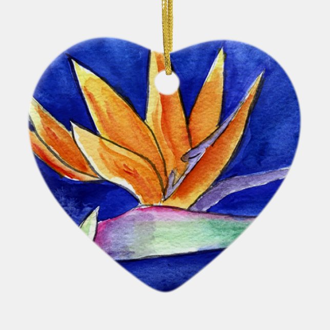 Bird of Paradise Flower Artwork Ornament Pendant (Front)