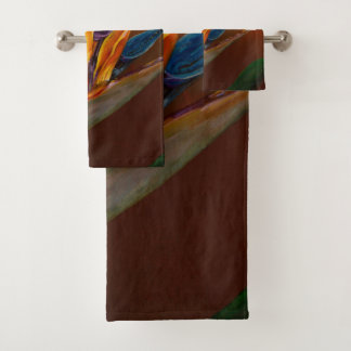 Bird of paradise flower bath towel set
