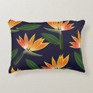 Bird of paradise flower decorative cushion