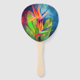 Bird of Paradise Flower Hand Fan