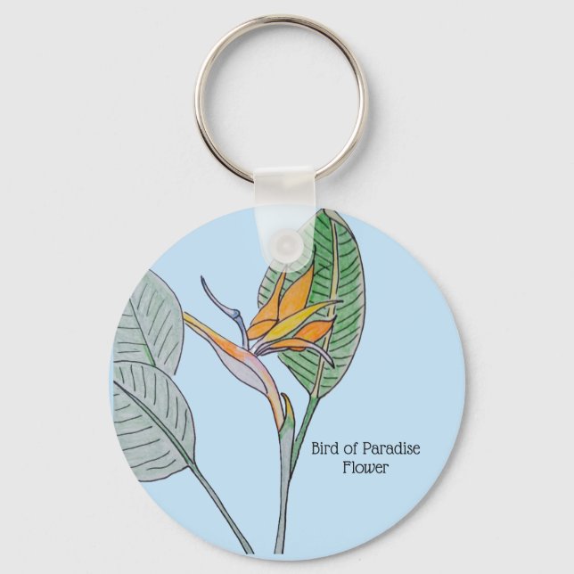 Bird of Paradise Flower  Key Ring (Front)