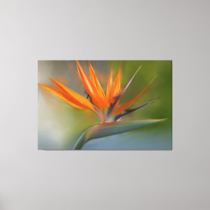 Bird of Paradise Flower Original Painting Canvas Print