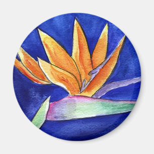 Bird of Paradise Flower Painting Art Magnet