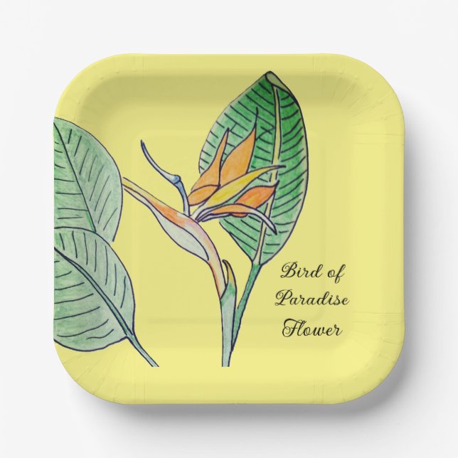Bird of Paradise Flower Paper Plate (Front)