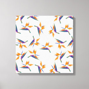 Bird of paradise flower pattern canvas print