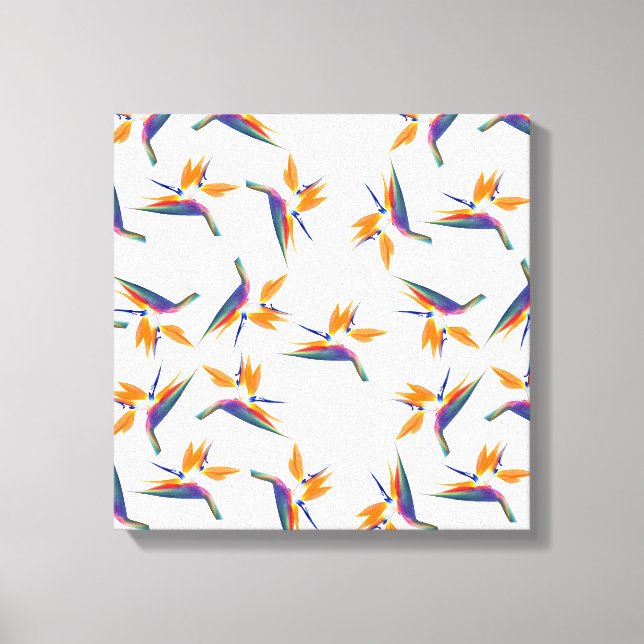 Bird of paradise flower pattern canvas print (Front)