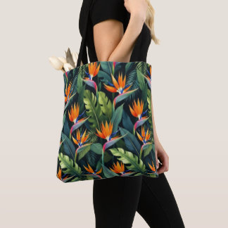 Bird of Paradise Flower Pattern Tote Bag