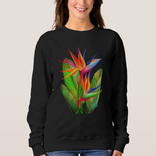 Bird of Paradise Flower Strelitzia Sweatshirt (Front)