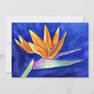 Bird of Paradise Flower Watercolor Art Invitation