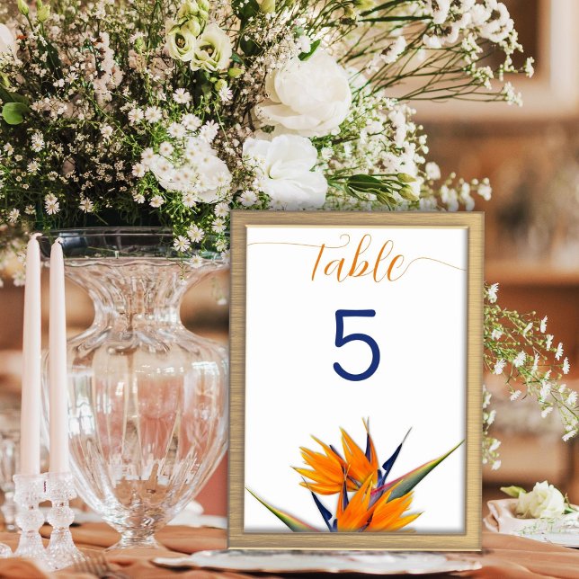 Bird of Paradise Flowers Table Number Cards (Creator Uploaded)