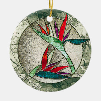 Bird of Paradise Glass Art Ornament