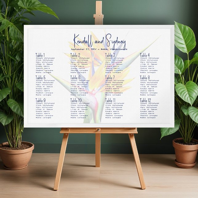 Bird of Paradise Hawaiian Wedding Seating Chart (Creator Uploaded)