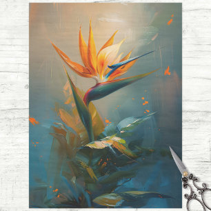 Bird of Paradise Oil Painting Decoupage Tissue Paper