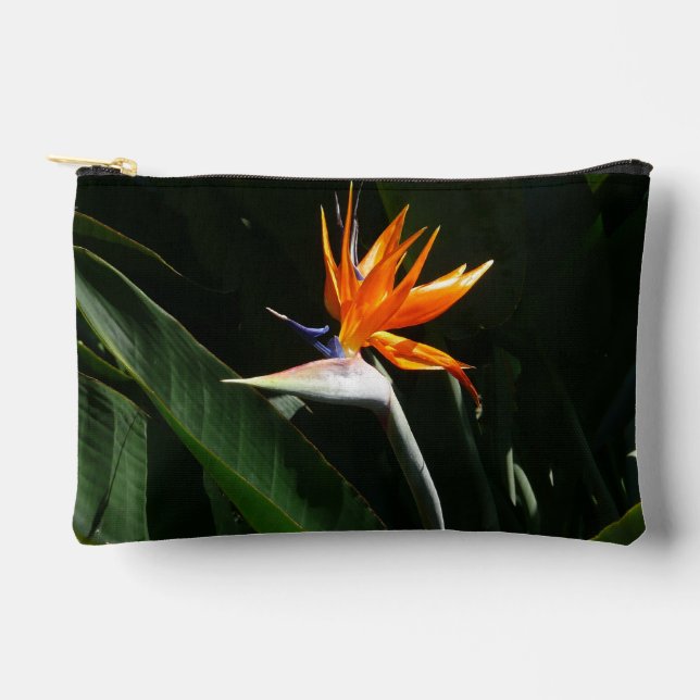 Bird of Paradise Orange Tropical Flower Accessory Pouch (Front)