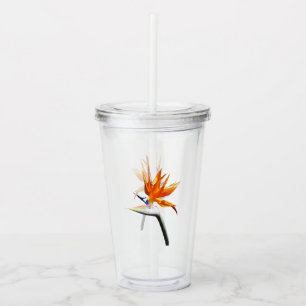 Bird of Paradise Orange Tropical Flower Acrylic Tumbler