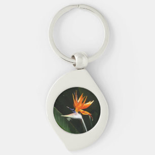Bird of Paradise Orange Tropical Flower Key Ring