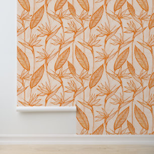 Bird of paradise orange wallpaper