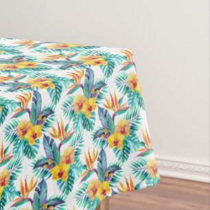 Bird Of Paradise & Orchid Pattern 2 Tablecloth