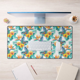 Bird Of Paradise & Orchid Pattern Desk Mat