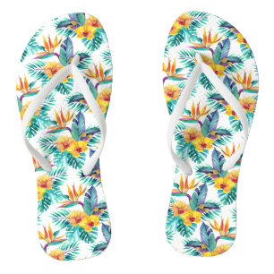 Bird Of Paradise & Orchid Pattern Jandals