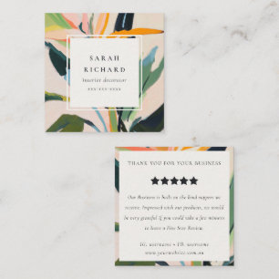Bird Of Paradise Painted Floral Review Request Square Business Card