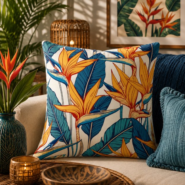 Bird of Paradise Pattern Pillow (Creator Uploaded)