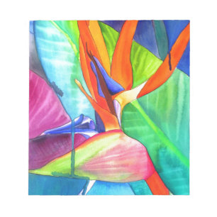 Bird of Paradise Strelitzia flower tropical art Notepad