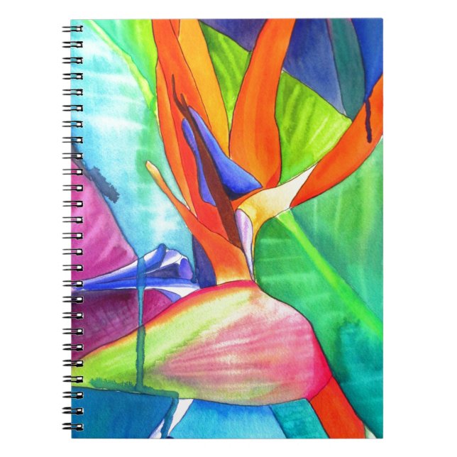 Bird of Paradise Strelitzia flower tropical art Spiral Notebook (Front)