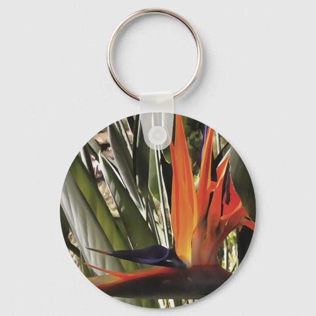 Bird of Paradise (Strelitzia) Key Ring (Front)