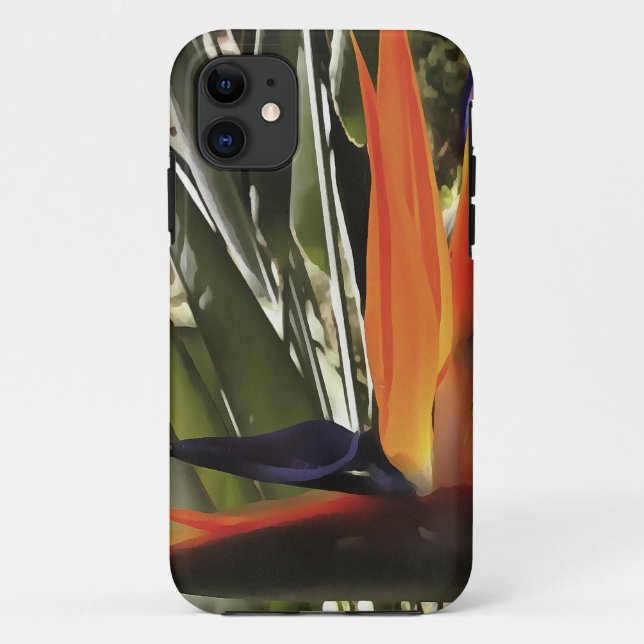Bird of Paradise Strelitzia Reginae Acrylic Painti Case-Mate iPhone Case (Back)