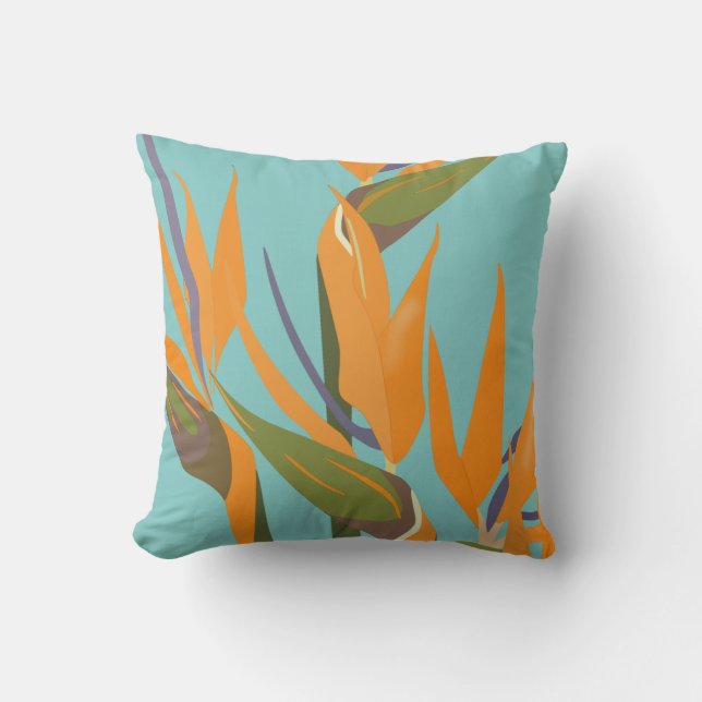 Bird of Paradise Throw Pillow (Front)