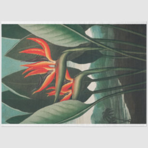 Bird of Paradise Tropical Flower Decoupage  Tissue Paper