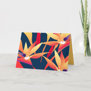 Bird-of-Paradise Tropical Sunset Greeting Card
