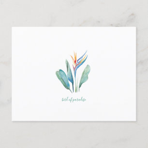 Bird of Paradise Tropical Watercolor  Postcard