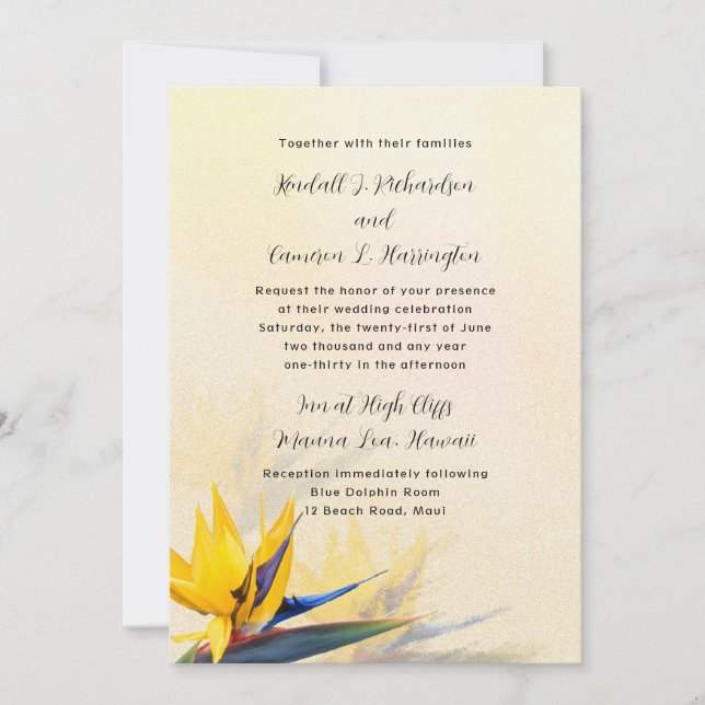 Bird-of-paradise Tropical Wedding Invitation (Front)