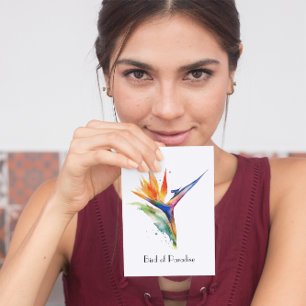 Bird of Paradise Watercolor, custom Postcard